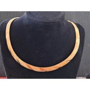 Vintage Jacmel JCM 925 Italy Gold Vermeil Sterling Silver Omega Necklace 17"